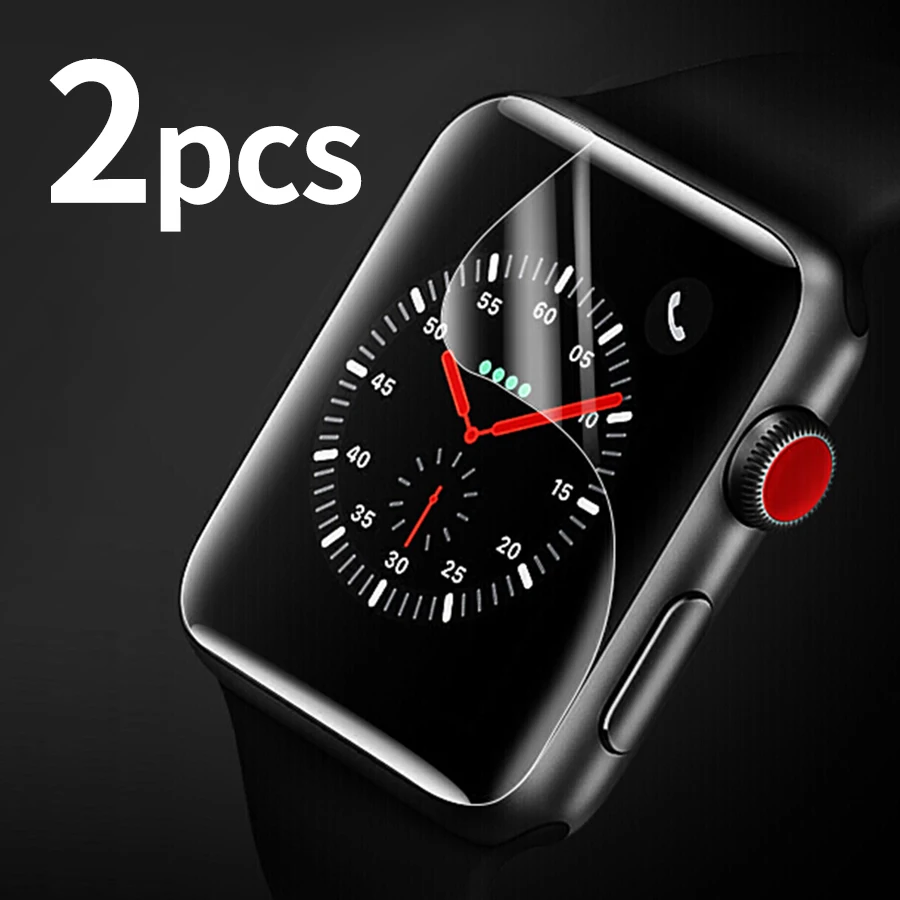 

2PCS For Apple Watch Series 1 2 3 38mm 42mm Series 4 40mm 44mm 3D Full Cover Soft Screen Protector Scratch-Resistant TPU Film