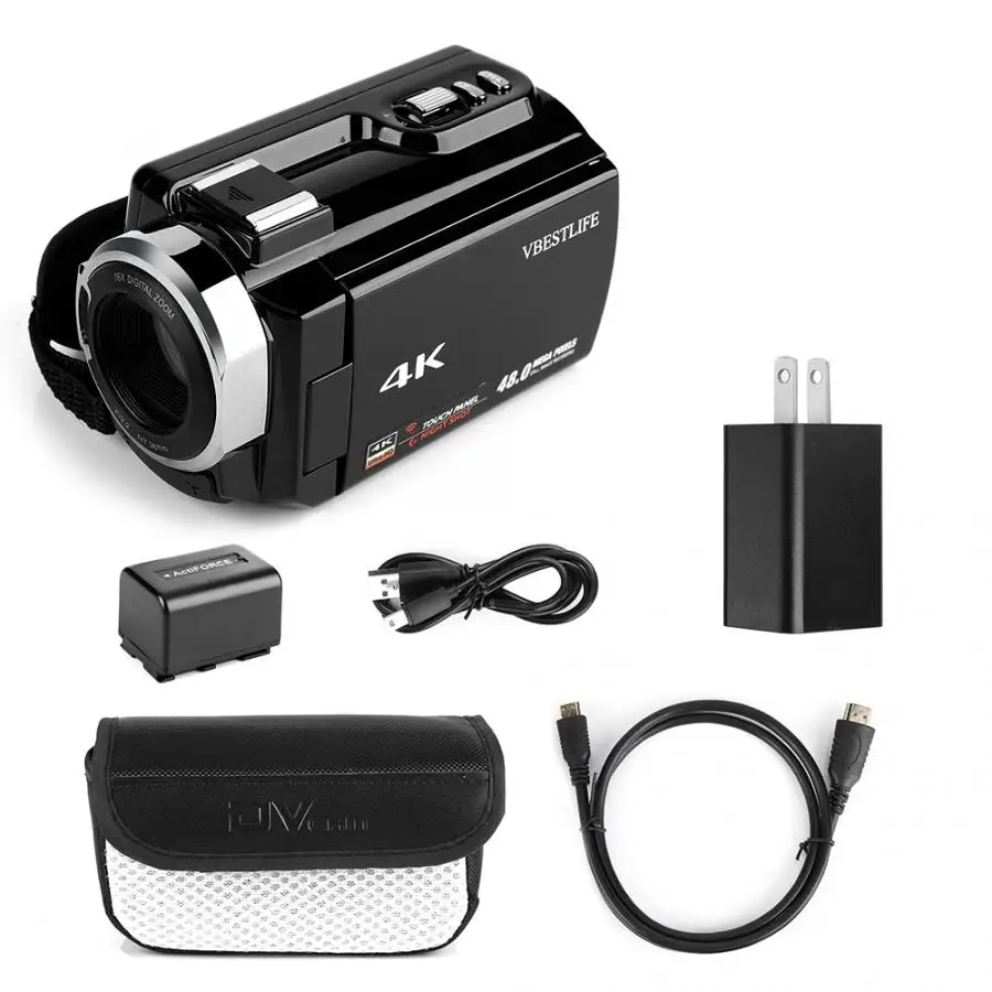 VBESTLIFE 4K Wifi цифровая камера ночного видения Видеокамера 16X Zoom 48MP 3 &quotс батареей