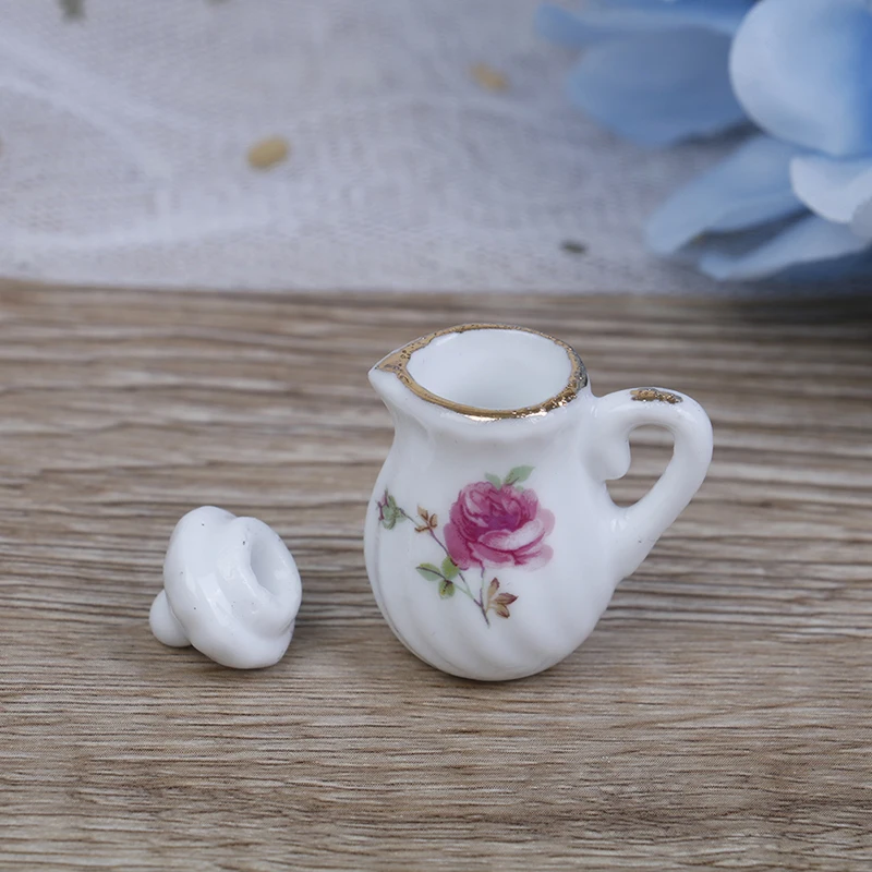 112 casa de muñecas miniatura vintage porcelana cerámica tótem florer 