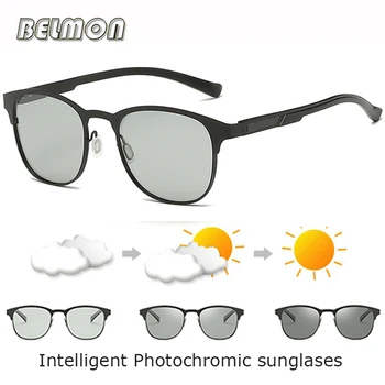 

BELMON Polarized Sunglasses Men Driver Intelligent Photochromic Sun Glasses For Male Driving Goggles UV400 AL-MG Oculos RS725