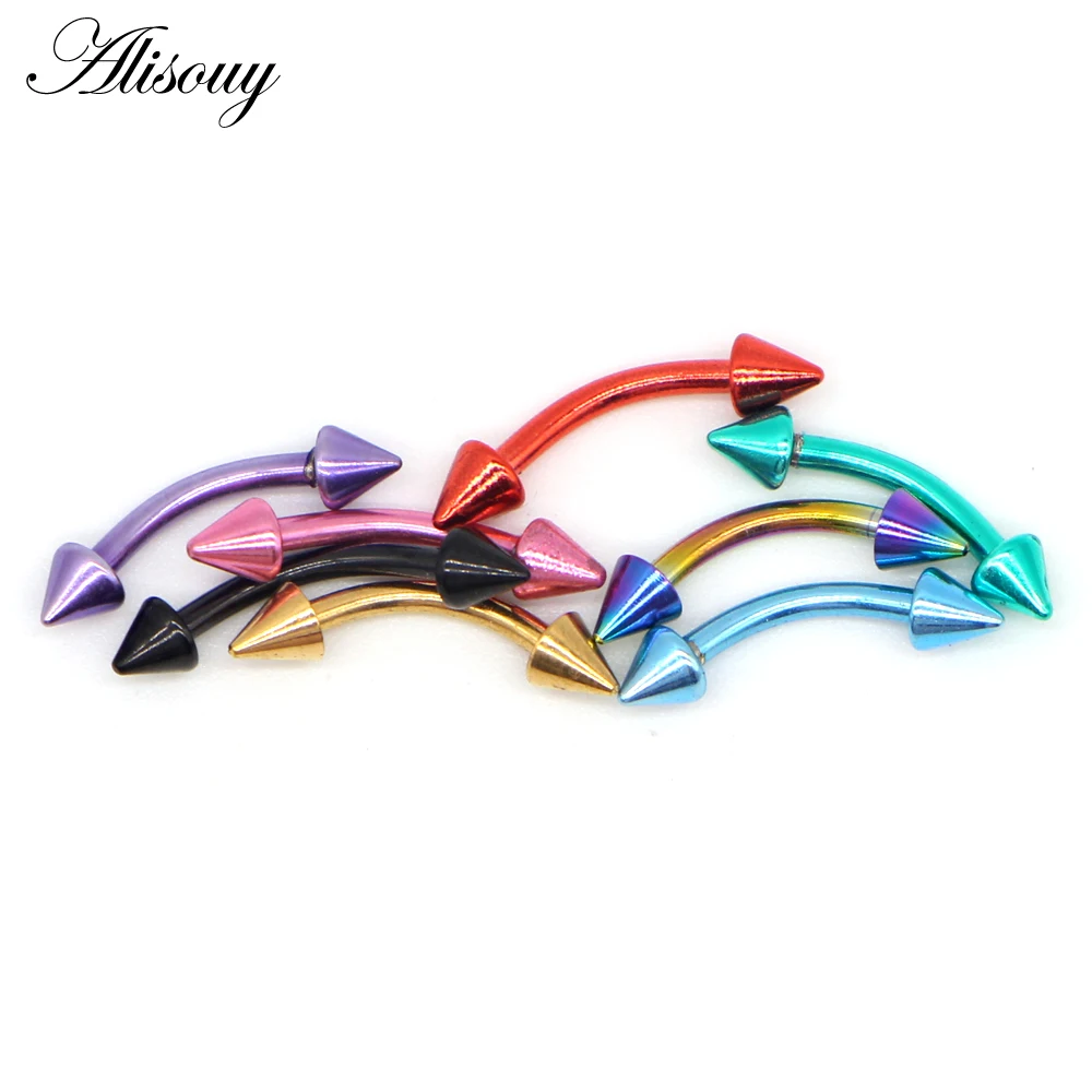 Alisouy 1pc 16G Surgical Stainless Steel 3mm Ball Eyebrow Piercing Curved Barbell Lip Ring Snug Daith Helix Rook Earring - Image 2