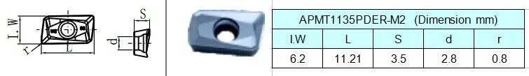 APMT1135PDER M2 10 шт./лот AHNO CNC Solide карбида Индексируемые фрезерные Вставляет инструменты для лица Мельница BAP 400R и RAP75