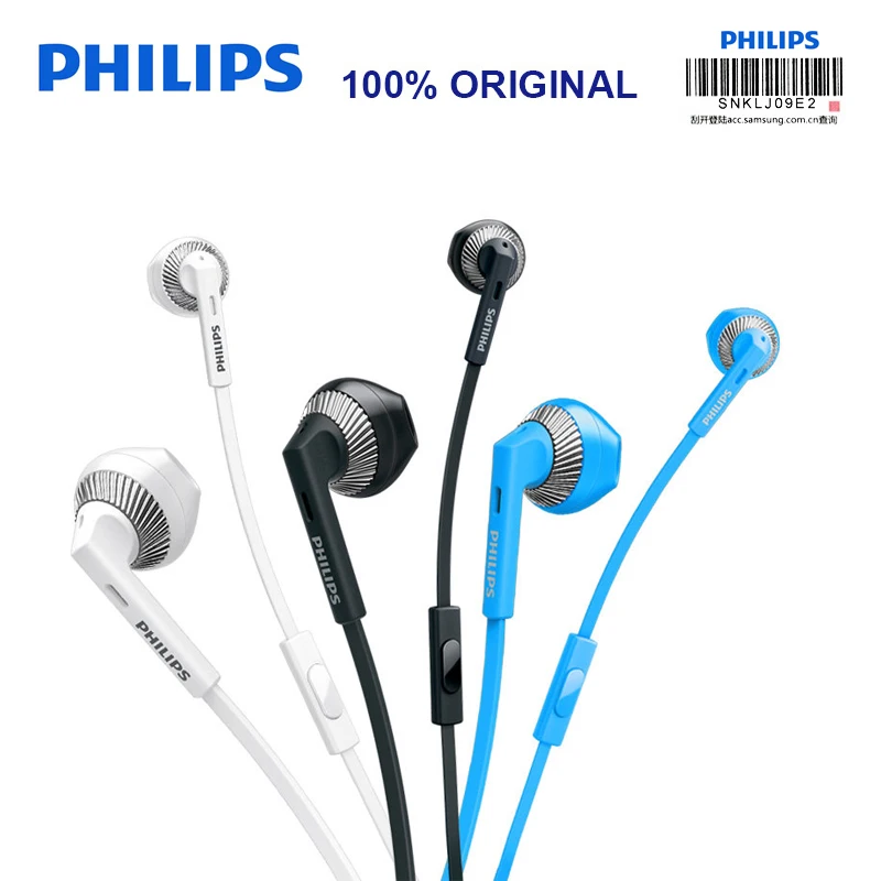 Оригинальные Проводные Наушники Philips SHE3205 с микрофоном 3,5 мм для Loptap MP4 смартфона Galaxy 8 официальная сертификация