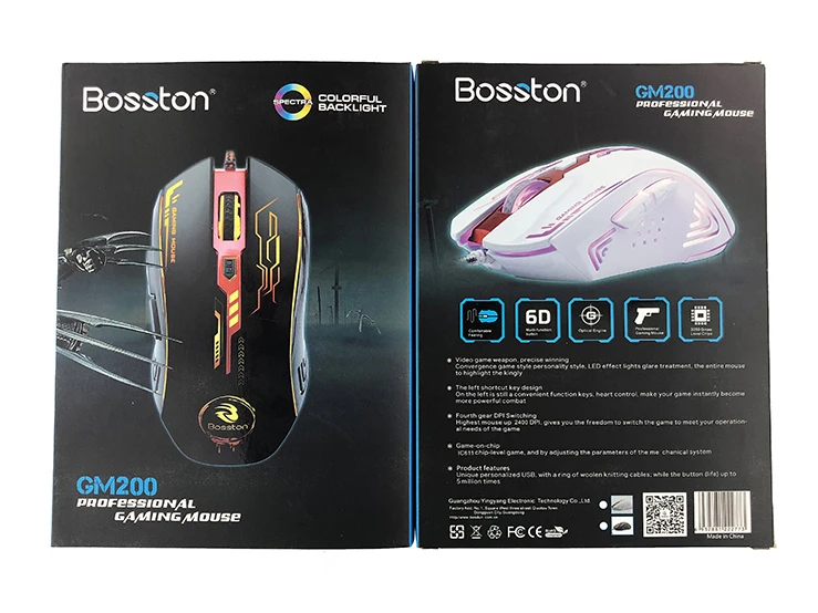 Bosston игровая мышь с дыхательный светильник 6 клавиш 2400 dpi оптическая компьютерная USB мышь для ноутбука Настольный GM200