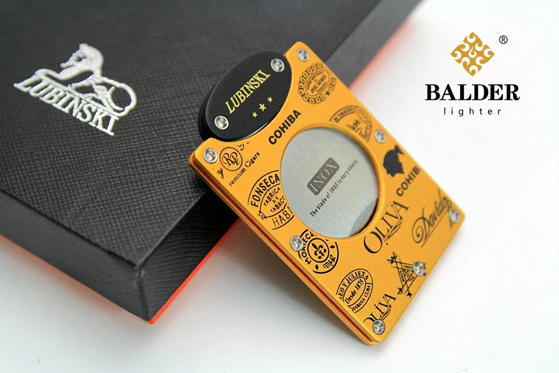 Cohiba резак для сигар портативный металлический из нержавеющей стали ножницы для сигар с одним лезвием мужские гаджеты синий/золотой/черный дым LBJ302