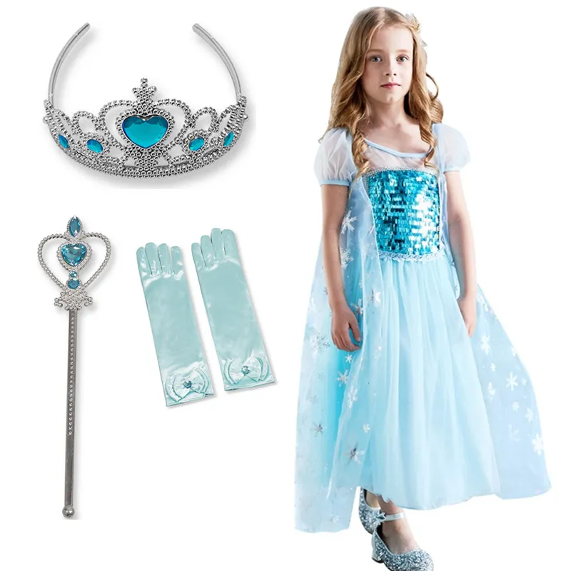 Коллекция года, платье принцессы Эльзы маскарадные костюмы Анны Детские платья для девочек, вечерние платья, Fantasia, одежда для девочек детская одежда