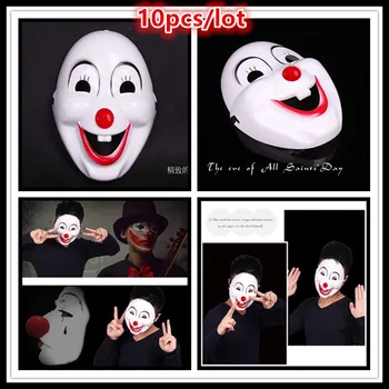

10pcs/lot 2016 Free Shipping Halloween Party Cosplay clown red nose The movie the clown mask Plastic clown mask Masquerade mask