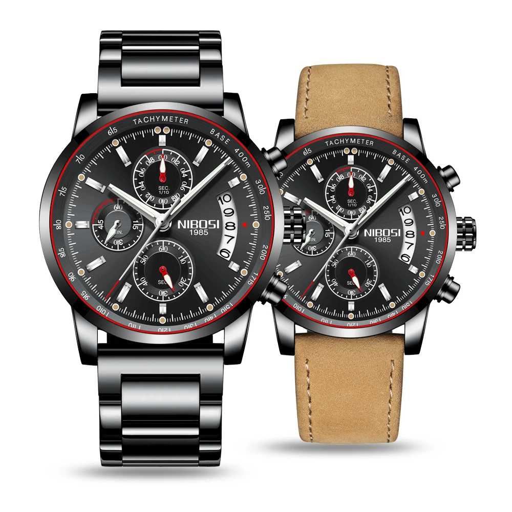 

NIBOSI Set Top Brand Quartz Watch Men Causal Chronograph Watches Lovers Time Wristwatches Relojes Para Hombre Erkek Saat