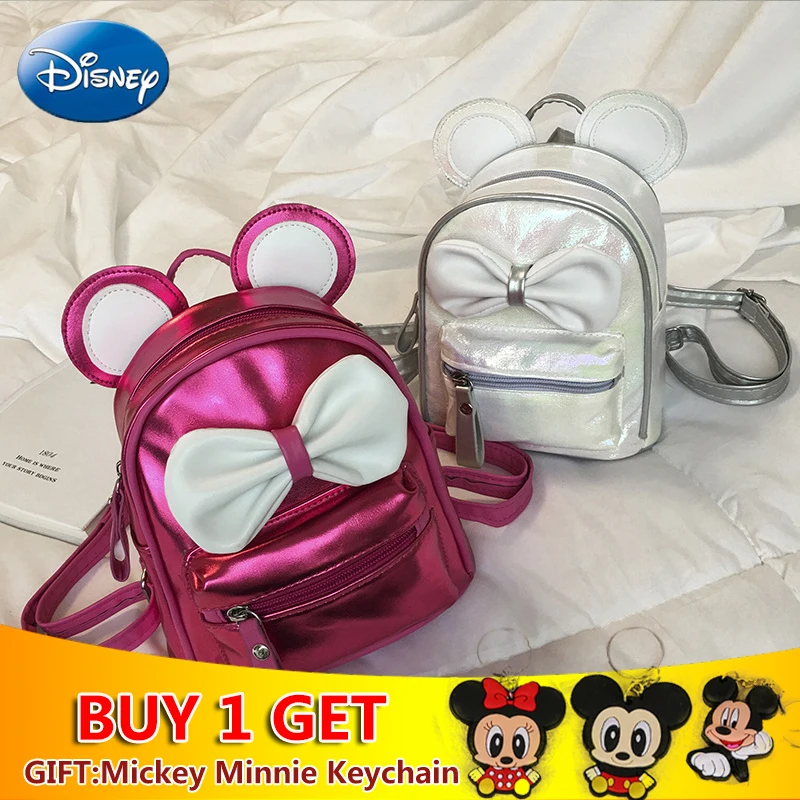 

Disney Children's Mickey Mouse Lady Cartoon Women Bag Parent-Child Travel Shoulders Boys Girls Casual PU Handbag Plush Backpack