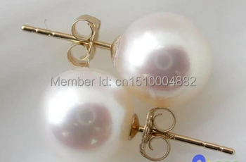 

shitou 00149 AAA 9MM AKOYA WHITE ROUND SEAWATER PEARL EARRING