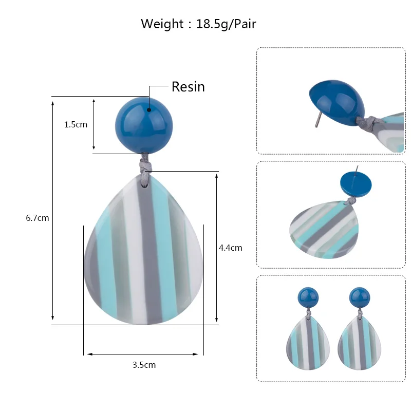 Classic Fashion Resin Earrings for Women Big Long Round Geometric Acrylic Drop Earring for Girls Elegant Gifts Wedding Jewelry (5)