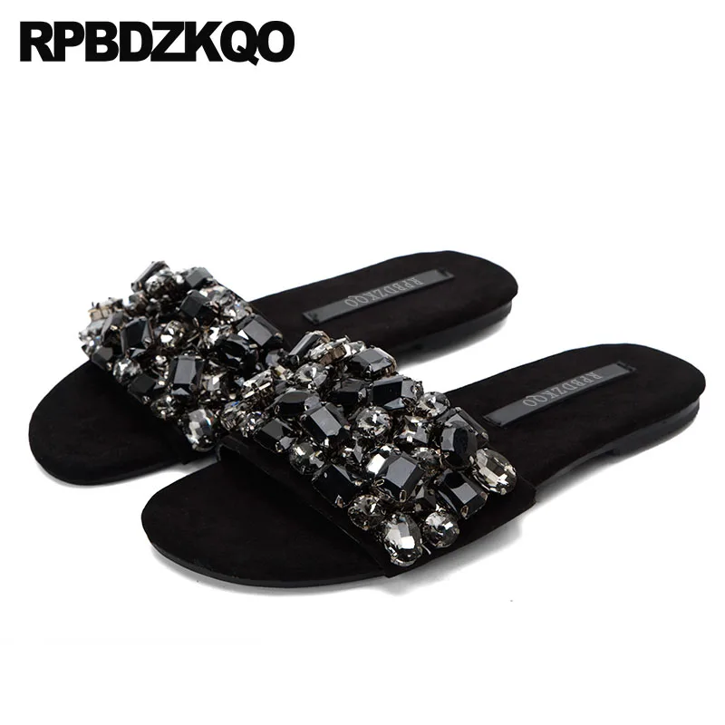 black bling slides