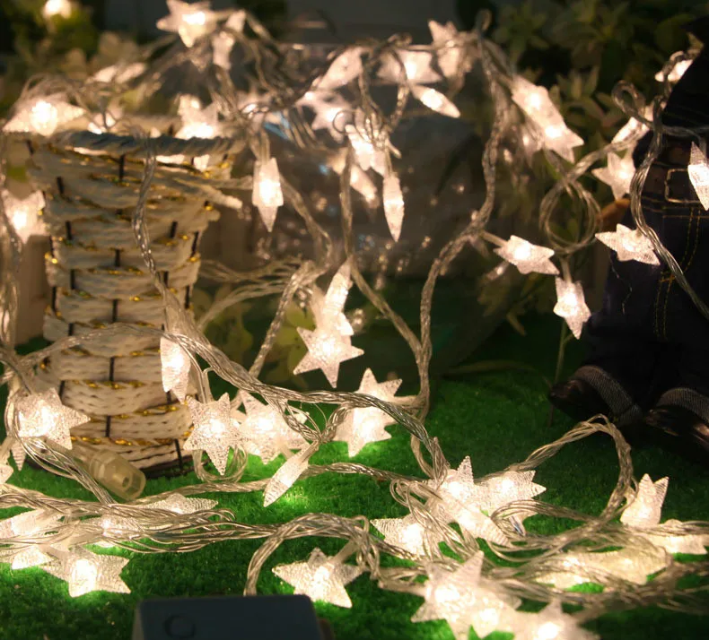 

Christmas decoration tree pendant lights string LED pearl light five-pointed star shape rope lights stars decorative flash light