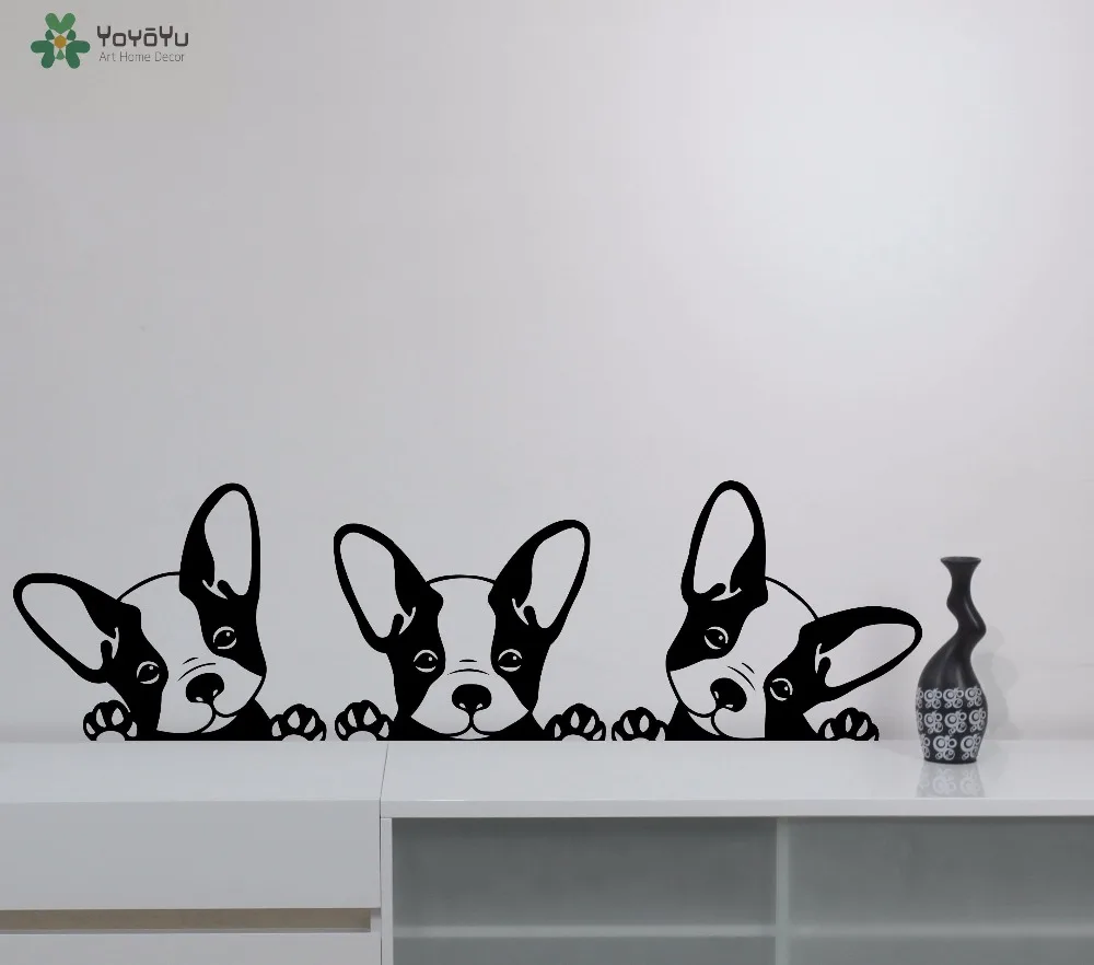 

YOYOYU Wall Decal Funny Dogs Pattern Vinyl Wall Sticker For Kids Rooms Pet Shop Window Decor Cute Animal Art Mural Decals CY470