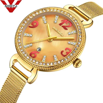 

NIBOSI Rhinestone Watch Waterproof Women Watches Rose Gold Quartz Clock Ladies Watches Top Brand Luxury Bracelet Wrist Watch