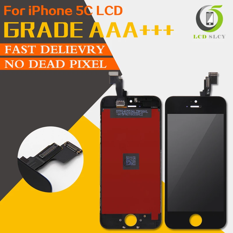 

10pcs Quality AAA No Dead Pixel for IPhone 5C LCD Display Touch Screen Digitizer Assembly Replacement Black or White+Tool