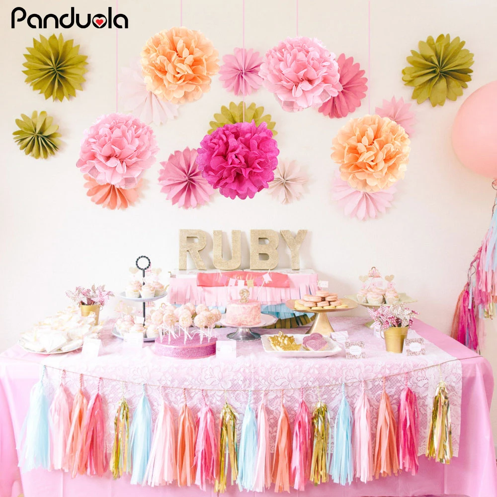 

6pcsPaper decorative flowers for baby shower ramadan decoration birthday party decorations kids artificial paper flowers