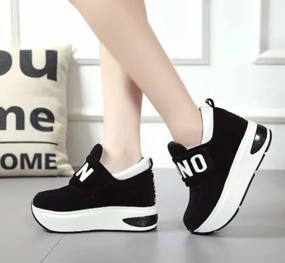 New Breathable Platform shoes Invisible heightening women's Travel shoes wedges casual sneakers Rocking shoes high heel shoes