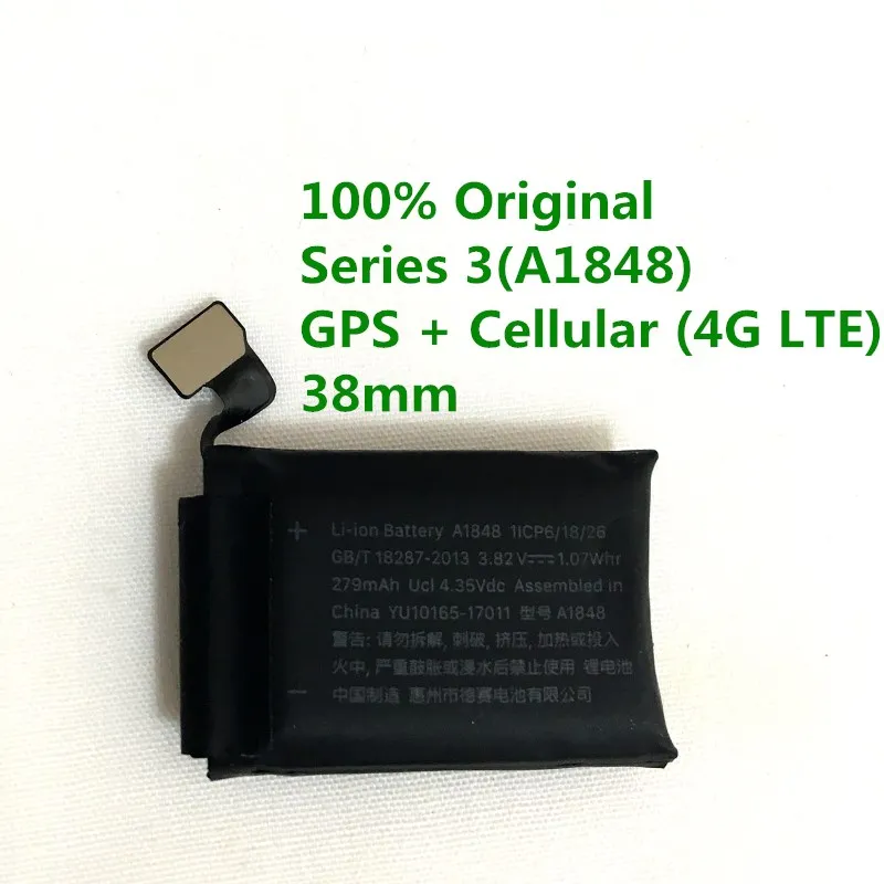 

TMIOLOC Tested Original A1848 Battery Real 279mAh For Apple watch A1860 A1889 A1890 Series 3 38mm GPS + Cellular (4G LTE)