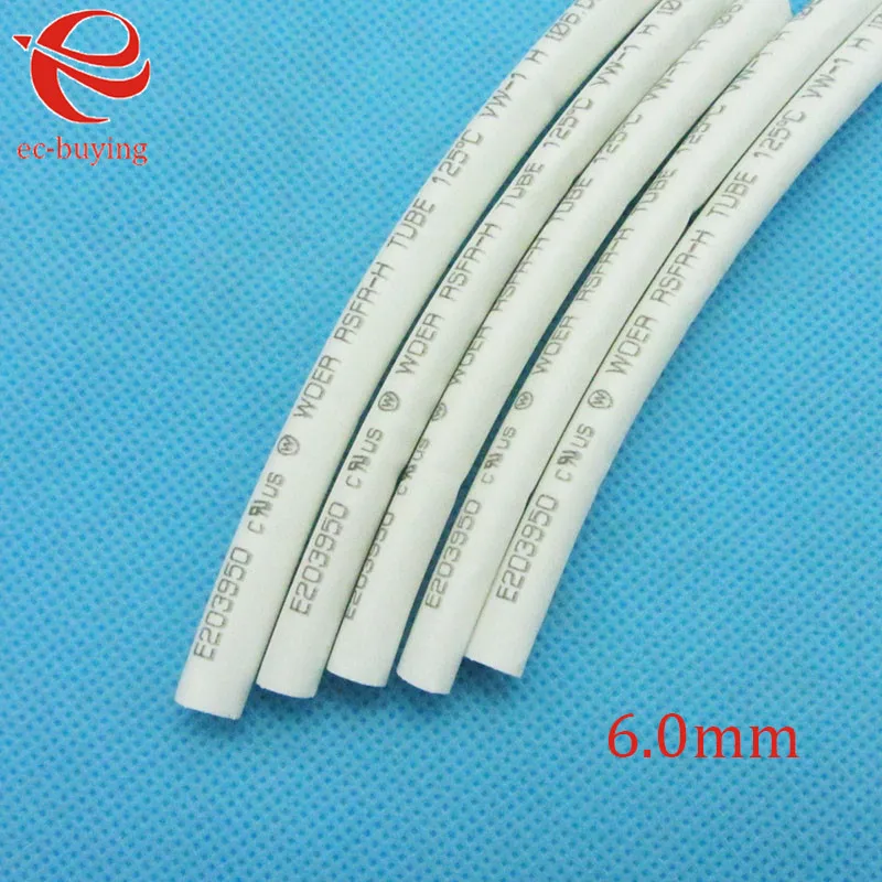 

Heat Shrink Tube White Tube Heat-Shrink Tubing Diameter 6mm Thermo Jacket Wire Wrap Insulation Materials Element 1meter /lot