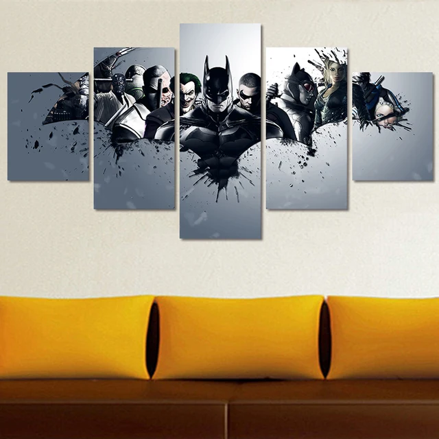 5 panel hd printed canvas painting batman canvas print art modern
