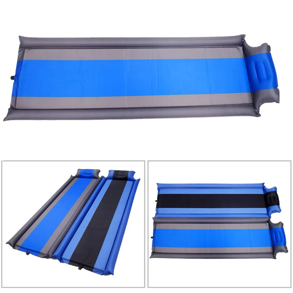 التخييم حصيرة السفر شخص واحد مويستوريبروف الذاتي نفخ المشي وسادة النوم خفيفة الوزن الإسفنج في الهواء الطلق مع وسادة