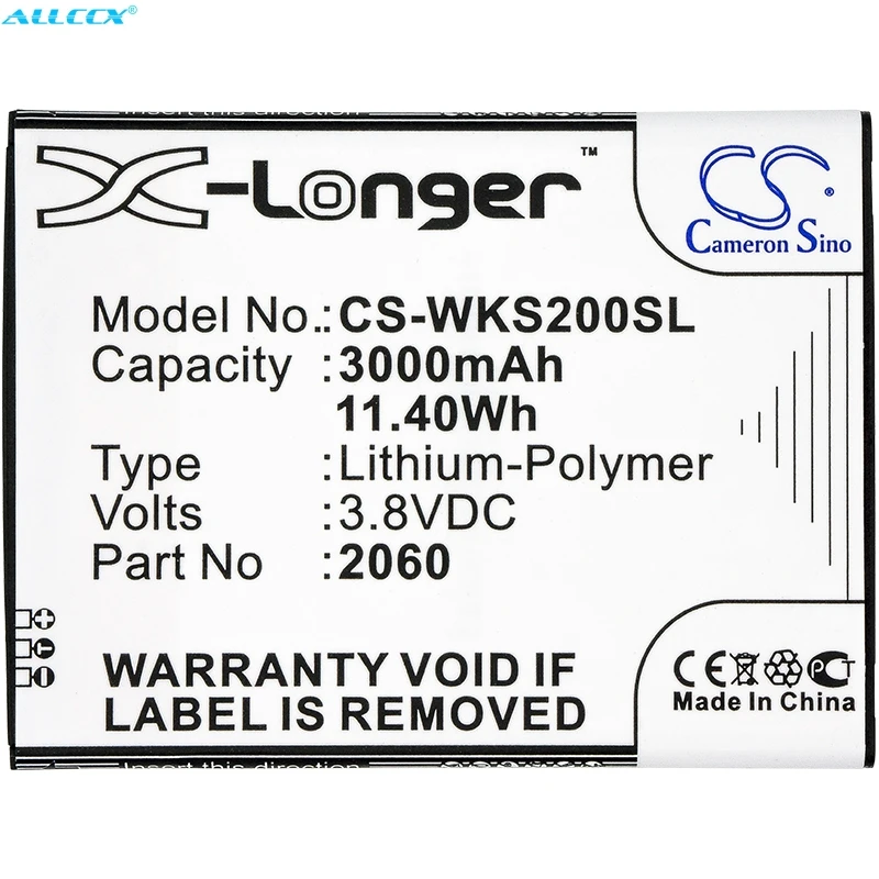 Cameron Sino 3000 мАч аккумулятор 5260 S104-N77000-002 S104-N77000-008 2060 для WIKO L5261AE Pulp Fab FAB 4G S5260AP Slide 2 |