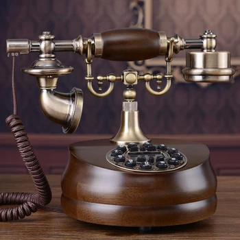 

Special offer European antique wood telephone retro fashion household telephone landlines Decoration home art Rotate Dial number