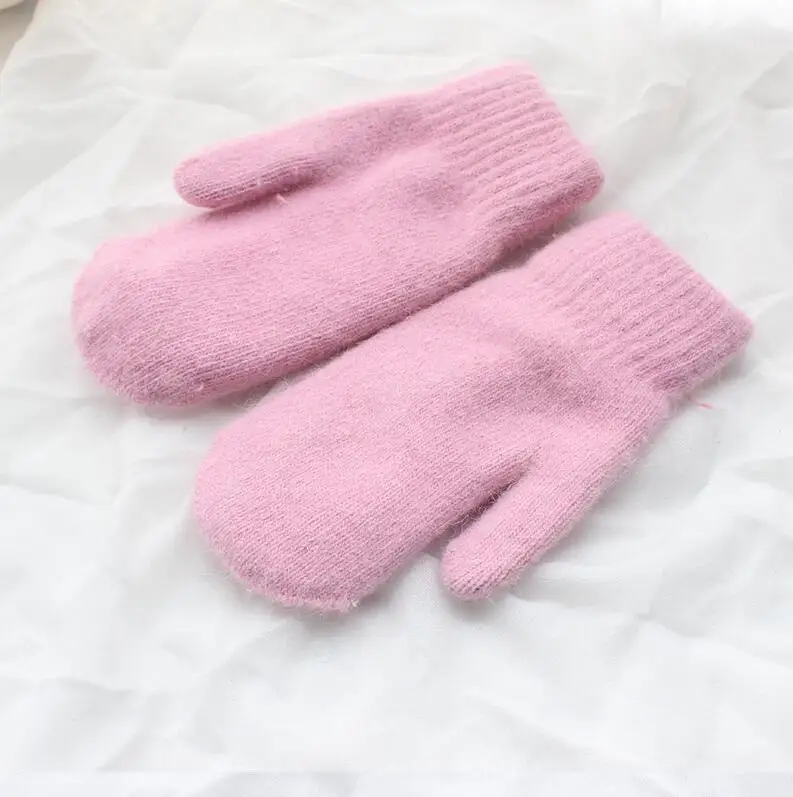 YGYEEG, модные женские зимние перчатки, толстые вязаные кашемировые перчатки для девушек, зимние уличные Женские варежки, 16 цветов, рукавицы на запястье - Color: G140 Pink