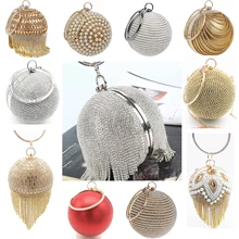 Di lusso Delle Donne Delle Borse Del Progettista di Sfera Rotonda A Forma di Diamanti Da Sera Delle Signore di Sacchetto di Spalla di Estate Da Sposa Pochette da gionro Borsa(China)