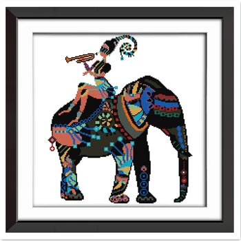 

Elephent DIY Set Home decoration 11CT 14CT Printed On Canvas Embroidery Cross Set Painting Chinese Counted Cross Stitch Pattern