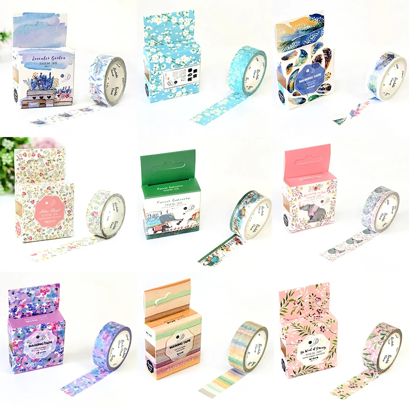 

Food Animals Scrapbooking 1PC Cute DIY High Quality Decorative School Supply Washi Tape Flower 15mm X 7m Masking Tape Hot Sale