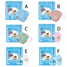 2 шт., детская плотная Нетканая маска для лица с принтом животных из мультфильмов, 3 слоя, респиратор с защитой от пыли, PM2.5