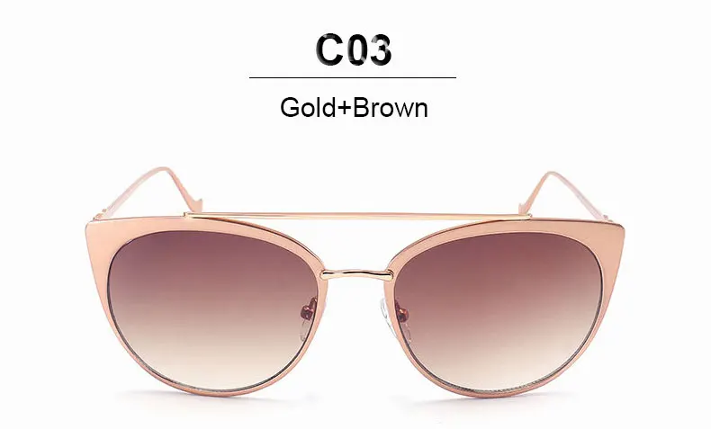 Пилот солнцезащитные очки бренда класса «Люкс» дизайнер новинка кошачий глаз винтажные женские солнцезащитные очки крест Металлические оттенки женские сегодня предложение - Цвет линз: Gold Brown YD21