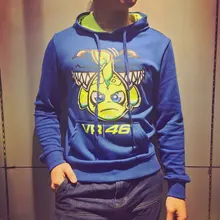 Free Shipping Sweatshirts Brand Cotton Clothes Hoodies Jacket MotoGP Rossi VR 46 VR46 Blue Little Fish motorcycle Hooded sweater