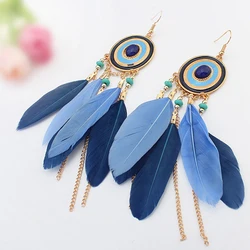 Woman Earrings Jewelry Gift Feather Round Circle Pendant Earrings Drop Long Tassel Feather Earrings for Women Fashion Jewelry Woman Earrings Jewelry Gift Feather Round Circle Pendant Earrings Drop Long Tassel Feather Earrings for Women Fashion Jewelry