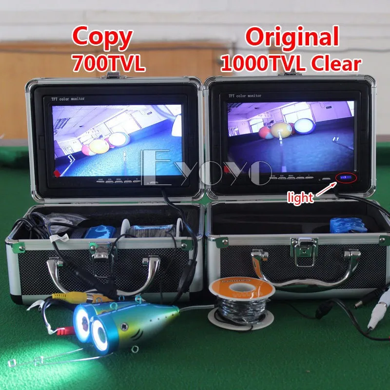 Eyoyo 30м профессиональная камера рыбоискатель подводная рыбалка видео " цветной монитор 1000TVL HD wi-fi-камера 12 шт. инфракрасные светы