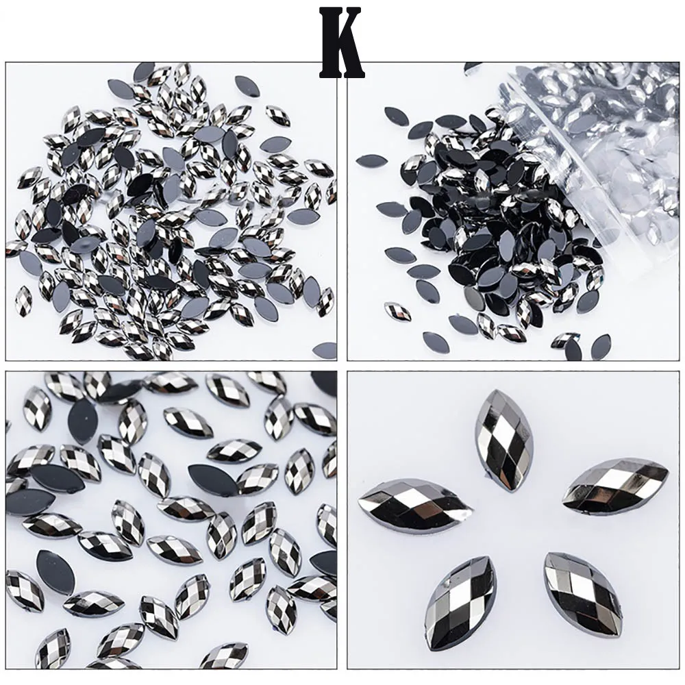 Nail Art Decoration 500Pcs Glitter Horse Eye Rhinestones 3D Nail Art Decorative Glue Acrylic Nail Decoration Manicure#p063