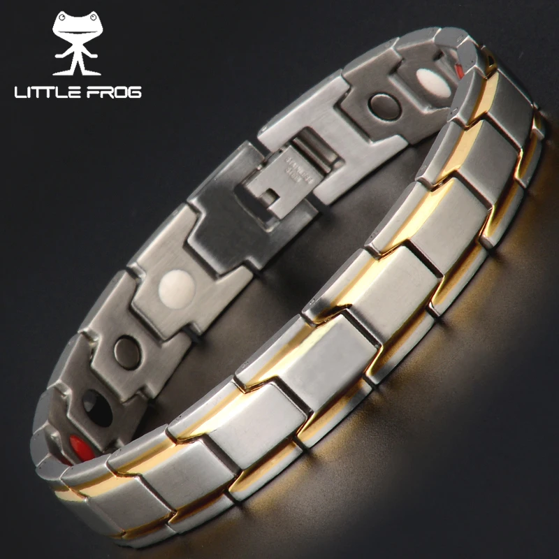 Маленькая лягушка, золото, серебро, 316, магнитная терапия из нержавеющей стали, здоровый энергетический браслет и браслеты для влюбленных 10124