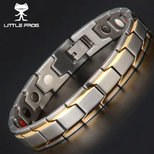 Маленькая лягушка, золото, серебро, 316, магнитная терапия из нержавеющей стали, здоровый энергетический браслет и браслеты для влюбленных 10124