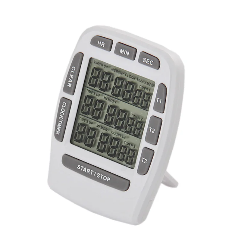 

Digital LCD Kitchen Timer Magnetic Timers Cooking Timer 3 channel Display Hour/Min/Sec AM/PM Kitchen Gadgets Cooking Tools