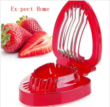 

200pcs Wholesale New Strawberry Slicer Kitchens Cooking Gadgets Accessories Supplies Fruit Carving Tools Salad Cutter