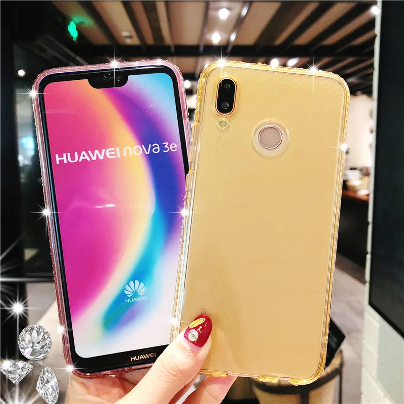 Для huawei P20 P30 Pro mate 20 Lite Nova 4 3 мягкий силиконовый чехол из ТПУ с бриллиантами для Honor