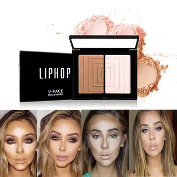 

Double-Color Contour Powder Palette Breathable Long-Lasting Waterproof Concealer Highlighter Bronzer Powder