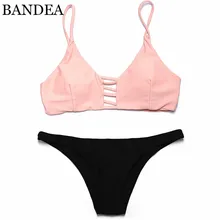 BANDEA Бикини плавки женские купальники сексуальные с низкой талией плавки Купальники Пляжная одежда бикини набор купальный костюм с пуш-ап бикини топы