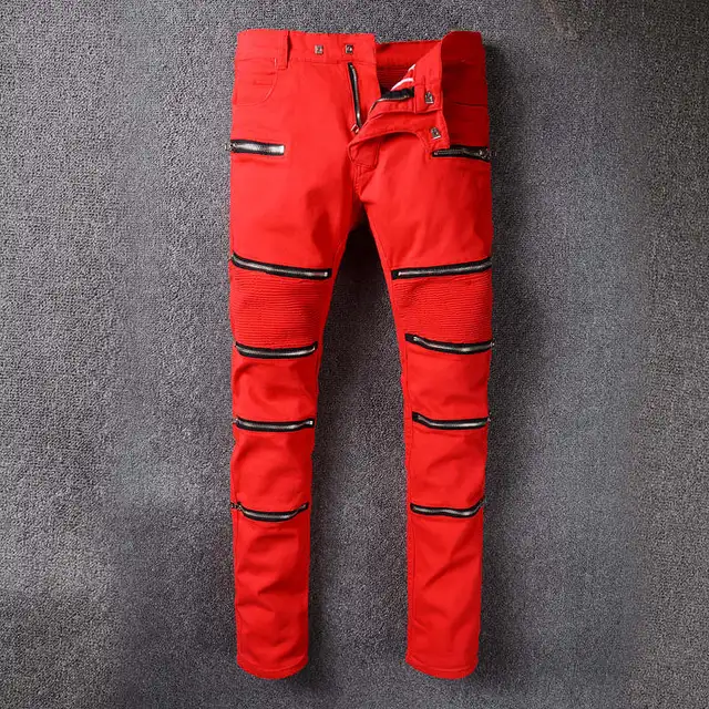 ripped jeans red