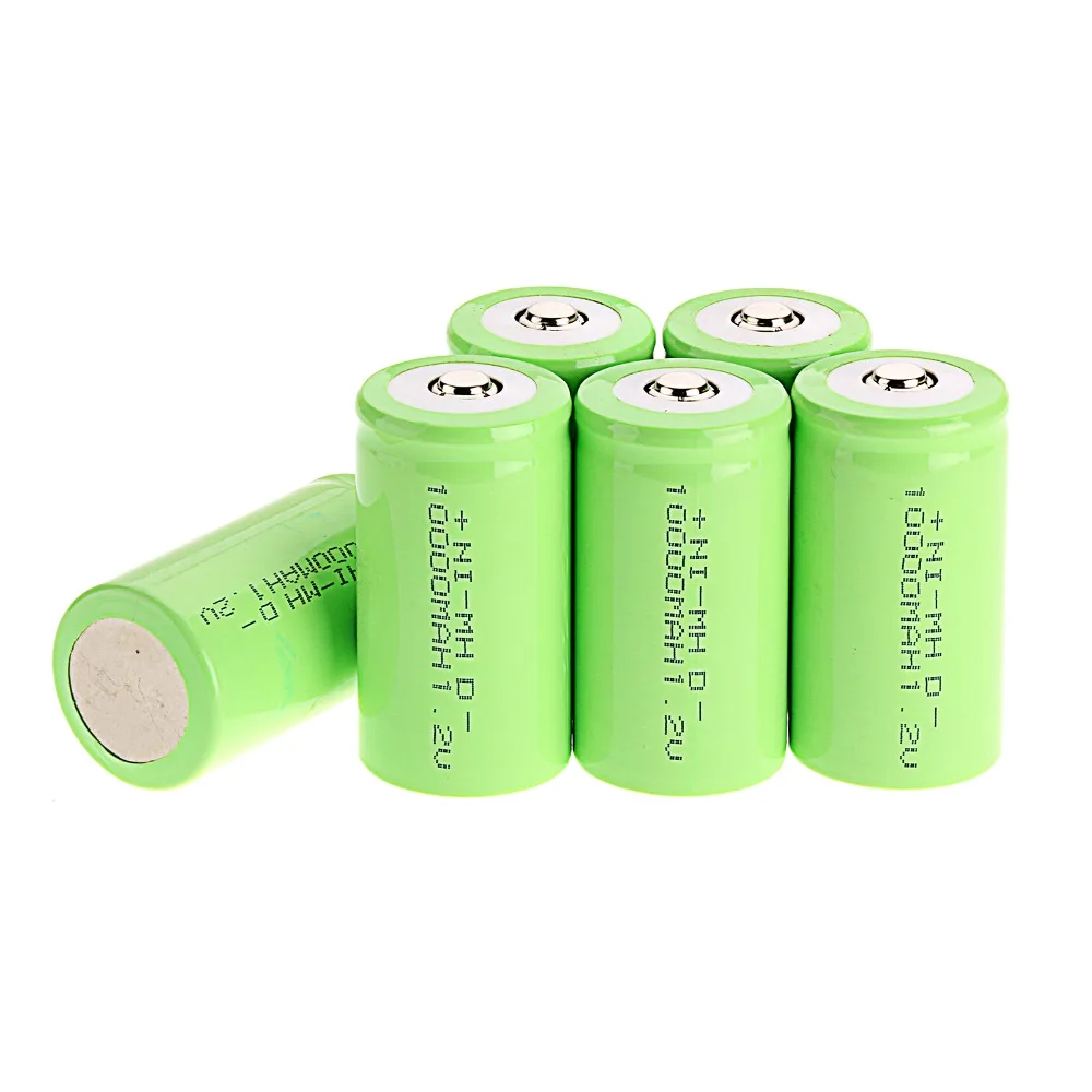 

Anmas Power 1-6Pcs D Size 1.2V 10000mAh NI-MH Rechargeable Battery Green Color ni-mh High Capacity Battery