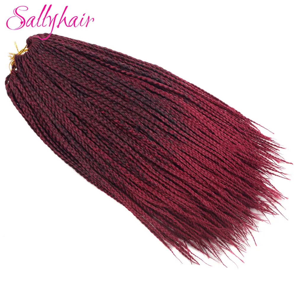 Sallyhair Brands 3X Afro Box Braids 22inch 22 Pcspack Synthetic Crochet Ombre Tow Tone Braiding Hair Extensions Black Brown Bug (42)