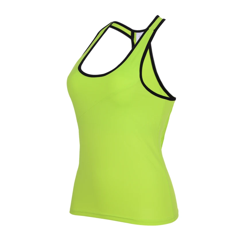 Size M 2017 Green Sleeveless Shirts Women Fitness Training Athletic
