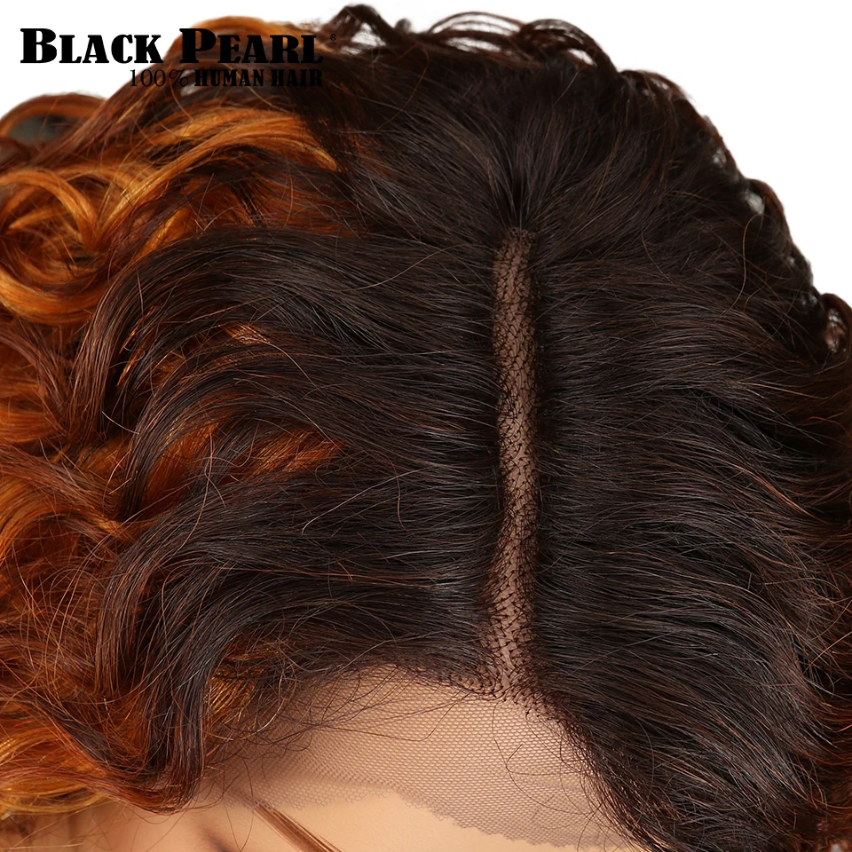 Черный жемчуг Remy бразильский объемный волнистый парик 130% плотность кружева спереди человеческие волосы парик с Омбре цвет парик